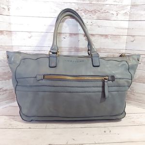 Liebeskind distressed blue leather tote handbag